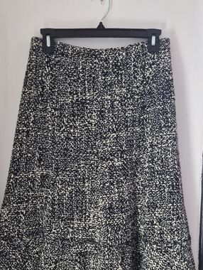 Black & White Tweed A-Line Skirt